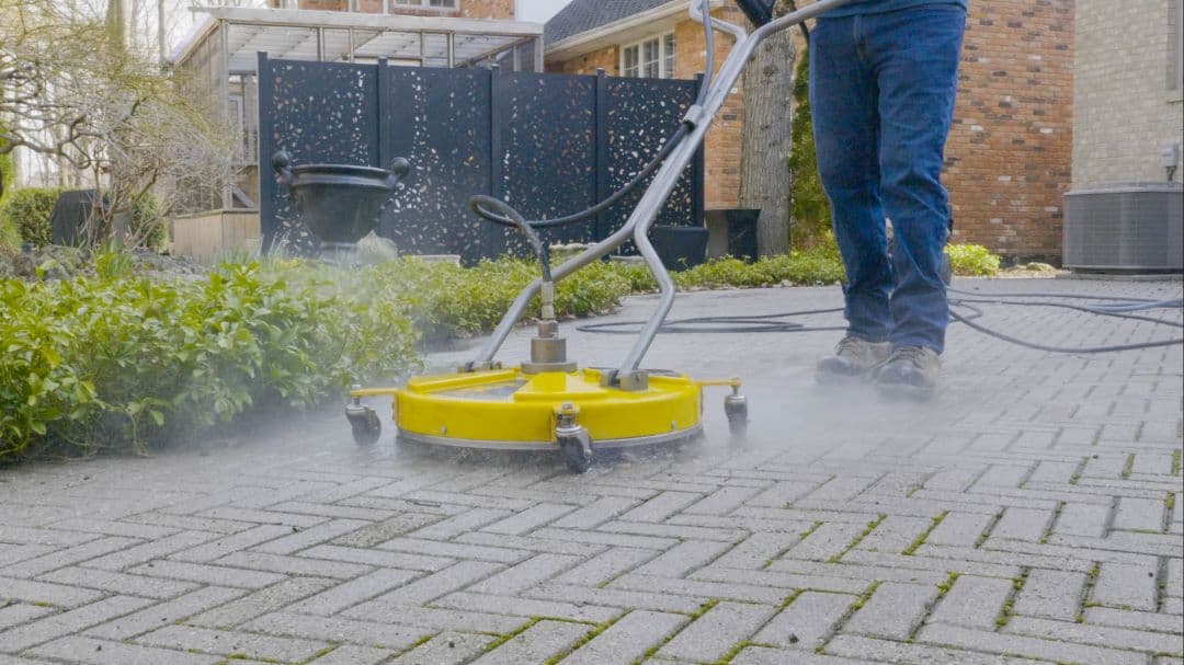Professional power washing service cleaning outdoor surface in Windsor Ontario