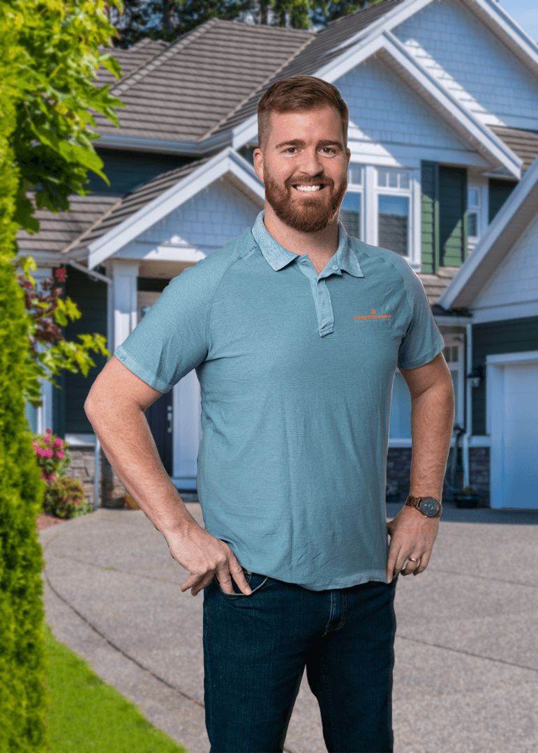 Joe Watling of Preferred Coating Solutions meeting with a Windsor homeowner for a free assessment